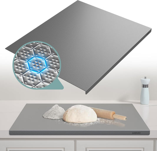 KORVOS 304 Stainless Steel Cutting Board, Large Size 23.62"x19.68" Heavy Duty Cutting Boards, Low Noise Chopping Board,