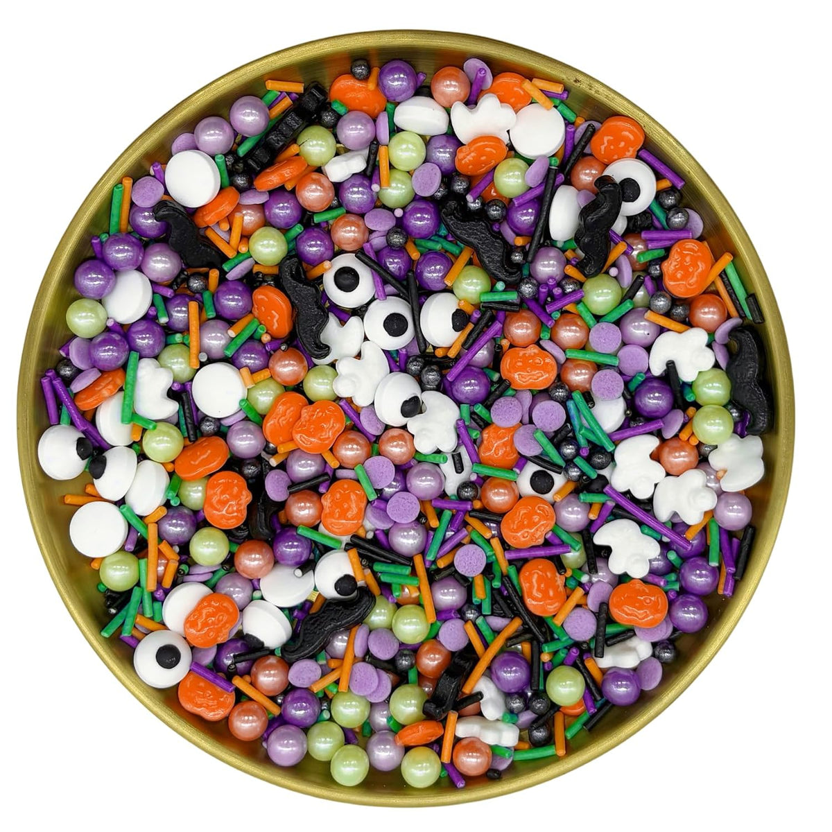 Dynastang Pumpkins &amp; Ghosts &amp; Eyes Sprinkles Halloween Edible Eyes Cake Decoration Cupcake Toppers Cookie Decorating Perfect for Cakes, Cupcakes, Desserts Toppings 3OZ