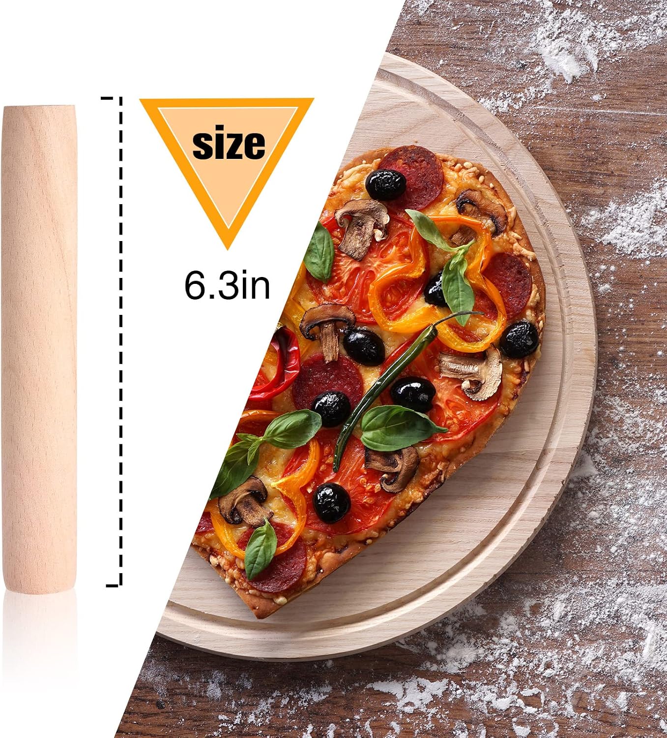 Patelai 30 Pieces Small Rolling Pin Wood Mini Dumpling Dough Roller, 6.3 in | Wooden Baking Roller, Mini Rolling Pins for Crafts, Kitchen Utensil Tool for Bread Pastry Cookies Pizza Pie, Cylinder Style