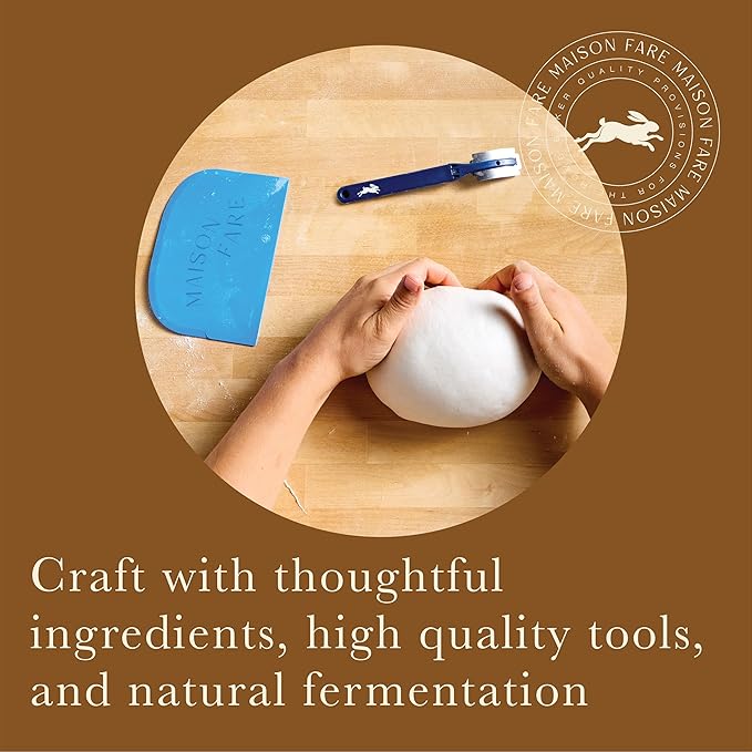Maison Fare Sourdough Essentials Kit - Fast-Activating Starter, Artisan Flour Mix, 6 Tools, Online Companion with Guided Step by Step Videos - Bake 2 XL Loaves with Classic French Flavor