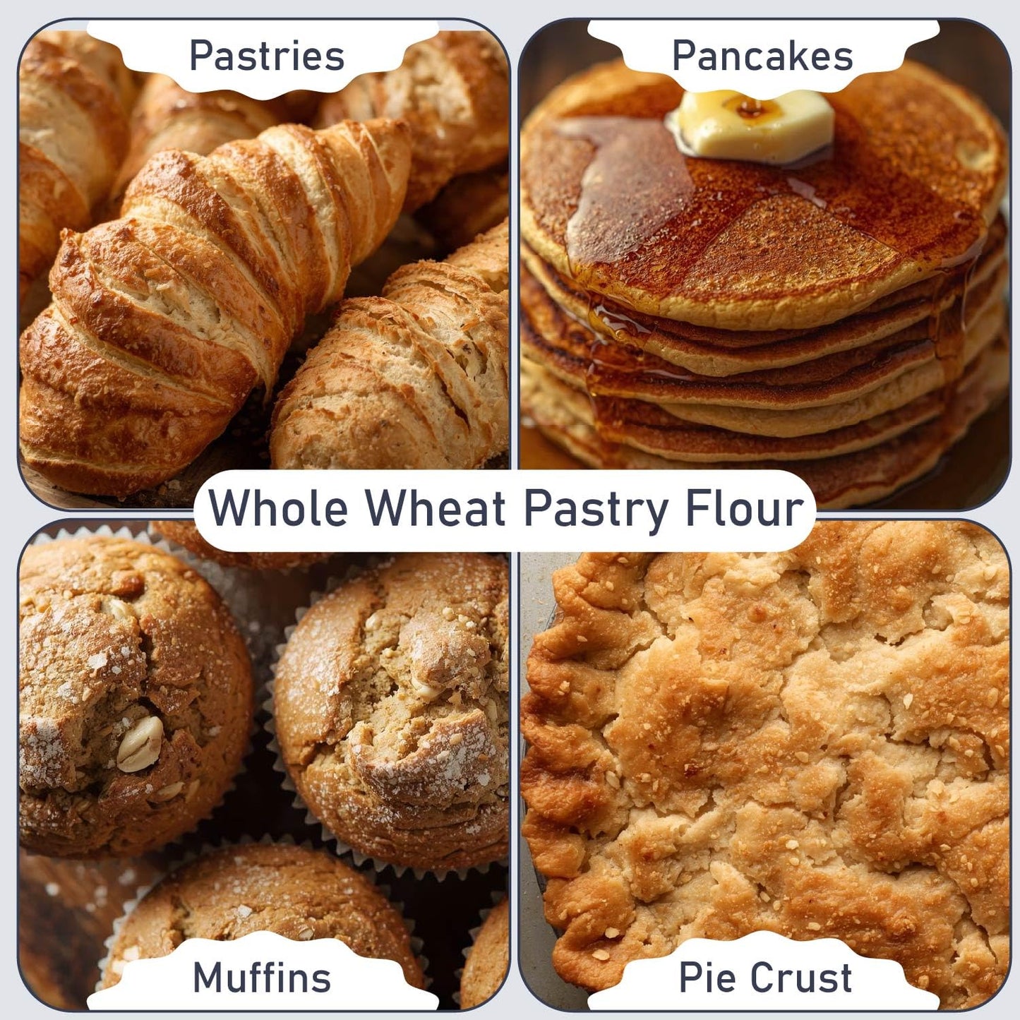 Great River Milling Organic Whole Wheat Pastry Flour, 5 lb | Organic Whole Wheat Pastry Flour for muffins, cookies, cakes, scones, biscuits, pancakes and pie crust; soft lower-gluten