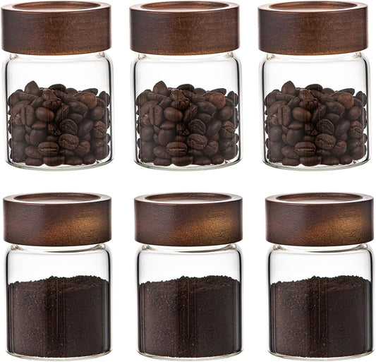 Glass Spice jars Glass Jars with Screw Lid 5 oz, Food Storage Canister for Pantry Sugar Tea Coffee Bean Seasoning Nuts