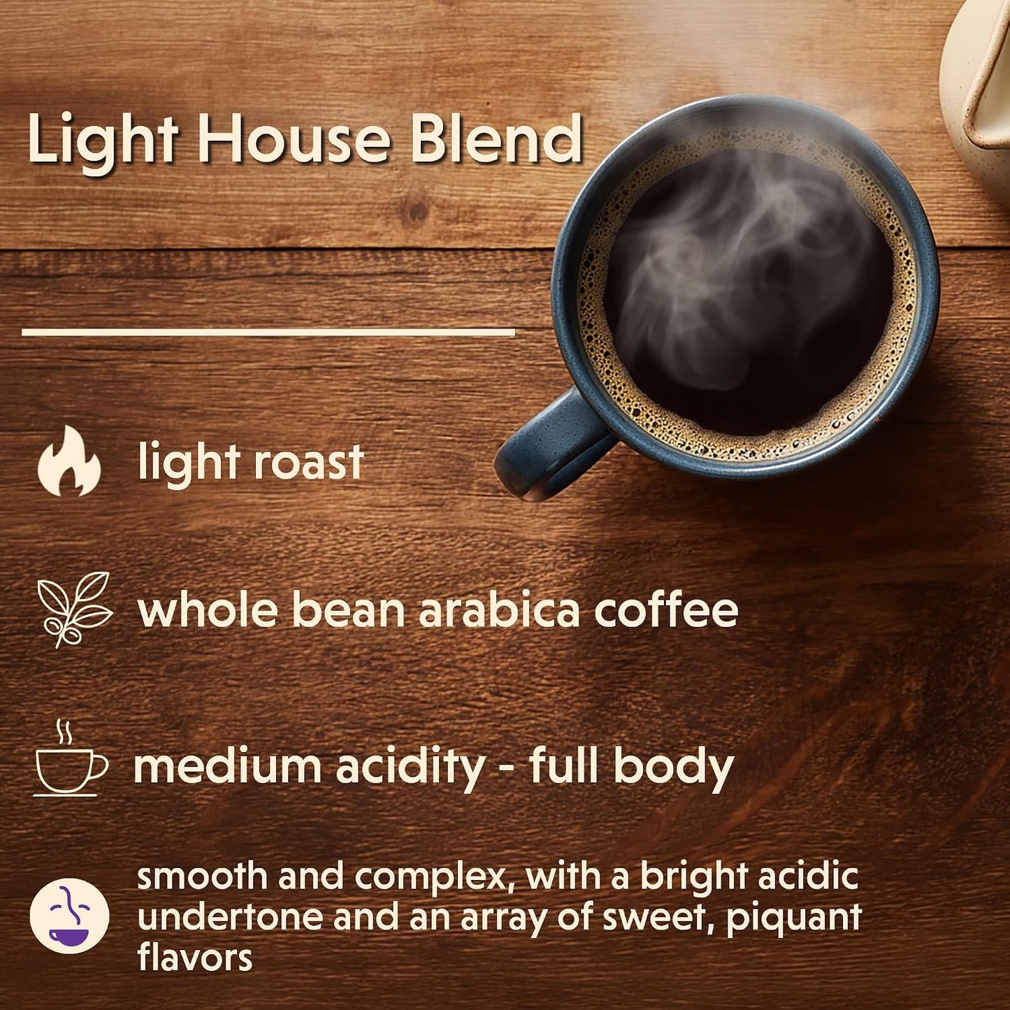 Coffee Bean Direct Light House Blend, Whole Bean, 1lb Bag | Light Roast, Signature Blend