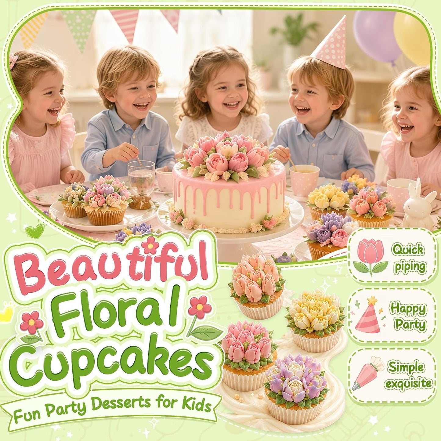 Suuker 27 Pieces Russian Piping Tips Set | 12 Icing Tips, 10 Disposable Piping Bags, 2 Leaf Piping Tips, 2 Couplers, 1 Silicone Bag