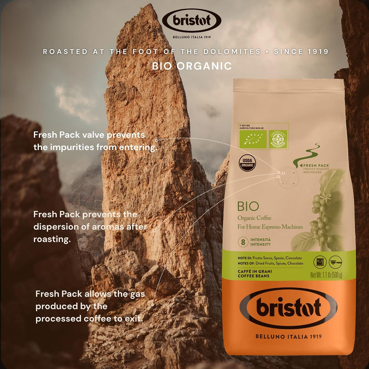 Bristot Bio Organic Italian Espresso Beans