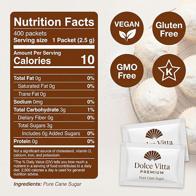 sugar packets - 400 count - Sugar Premium Pure Cane packets.