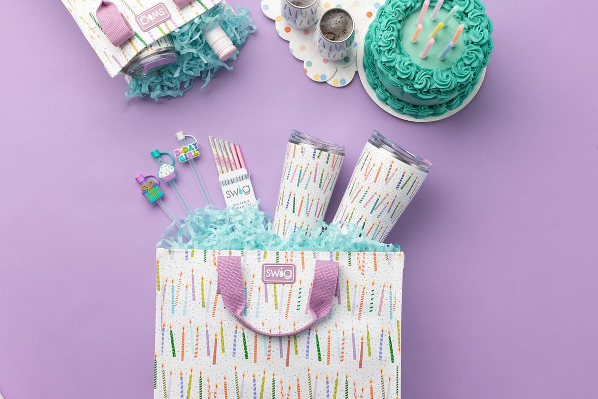 Swig Life Reusable Straw Set with Cleaning Brush, Make a Wish | Reusable Straw Set - Cleaning Brush Included - 14 Inch Long - Accessories for Cups &amp; Mugs