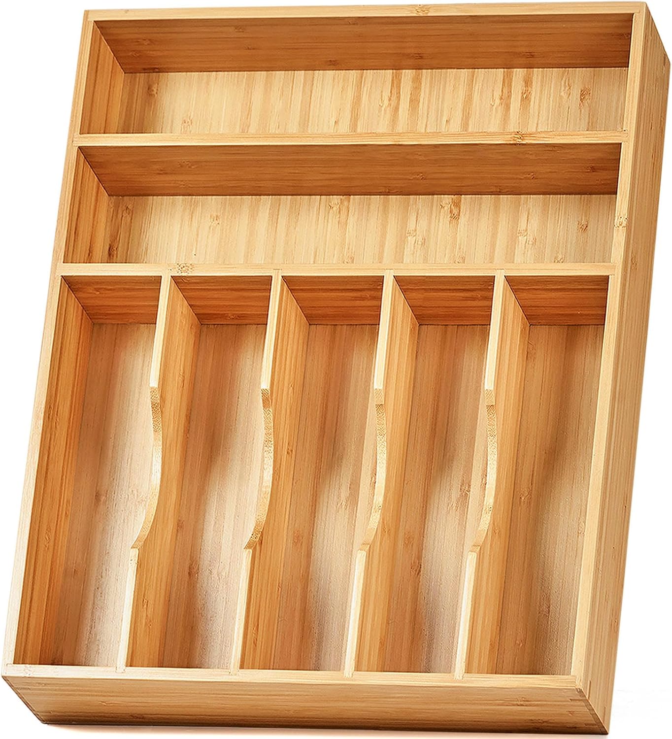 Umilife Kitchen Drawer Organizer, 12.5 Inch Silverware Utensil Tray Holder, Extra Deep, with Non-Sli
