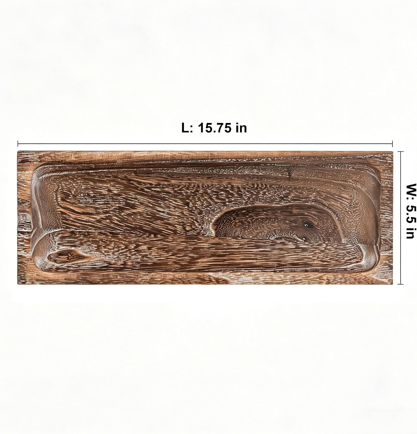 Hanobe Decorative Wooden Tray Long Narrow Centerpiece Candle Holder | 15.6" Wood Rustic Farmhouse Home Decor for Dining Coffee Table Kitchen Fireplace Mantle, Rectangle, More Cheap