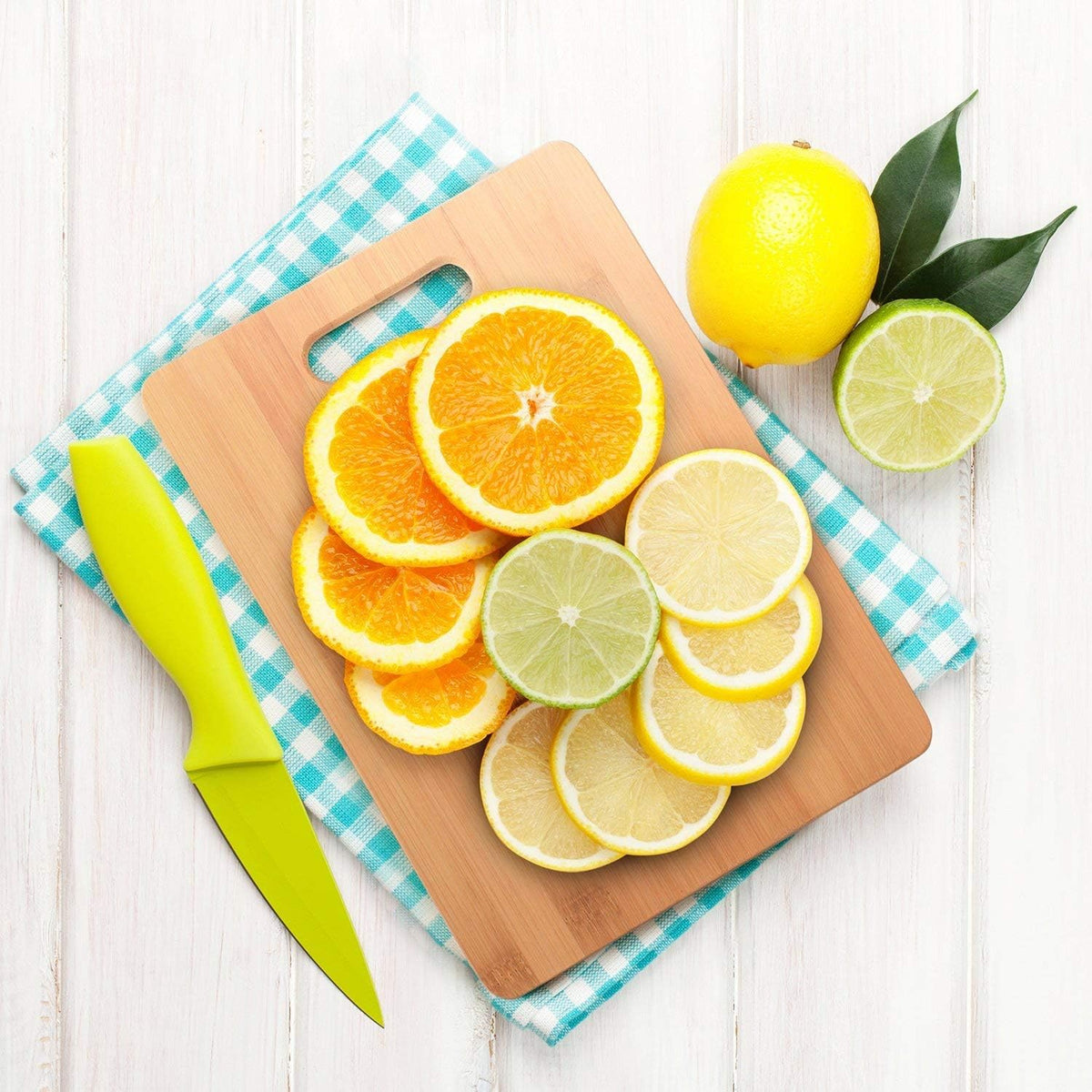 Bamboo Cutting Boards for Kitchen - Set of 3 Reversible Wood Cutting Boards with Handle