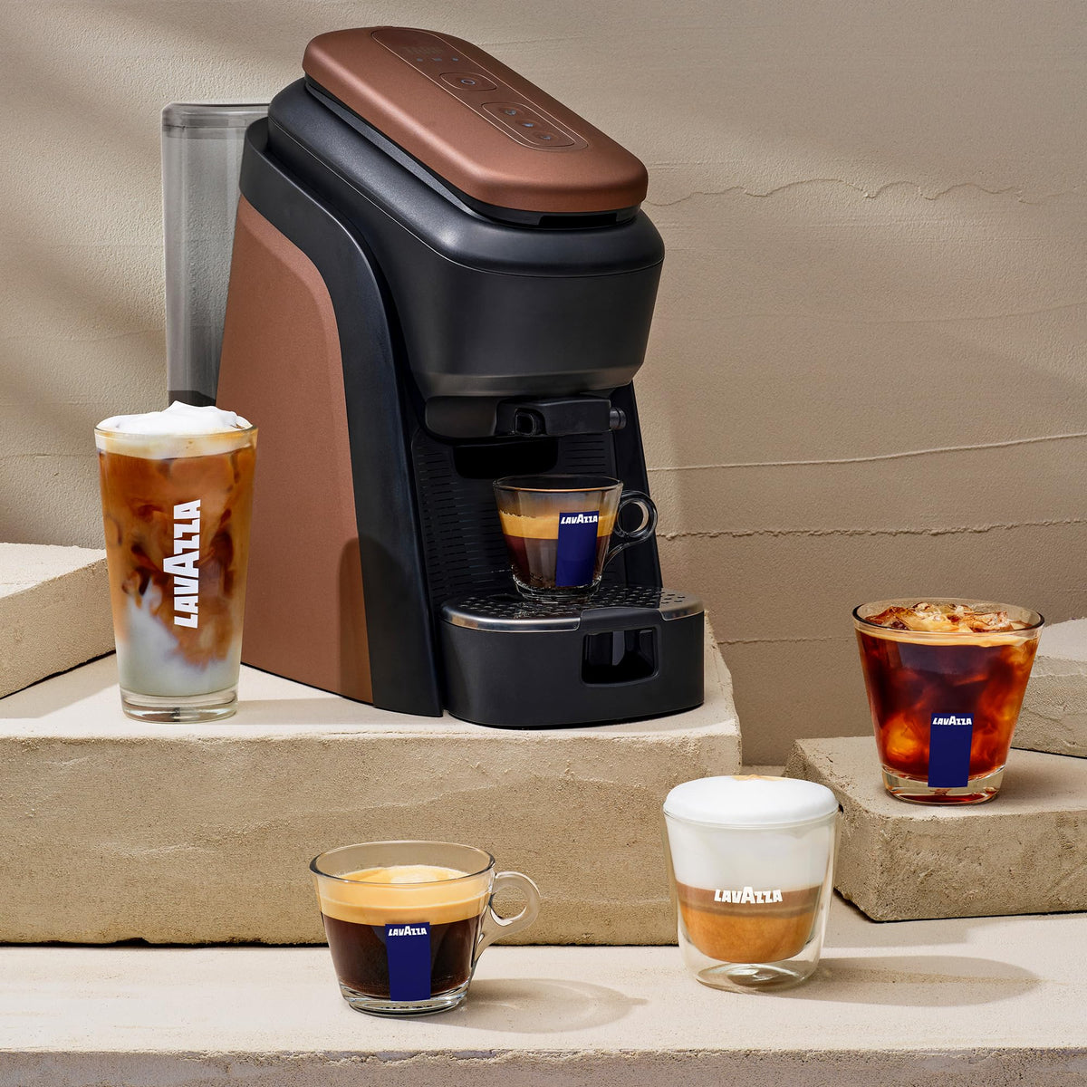 Lavazza Tabli Espresso Machine, works with 100% Coffee Tabs (Brown)