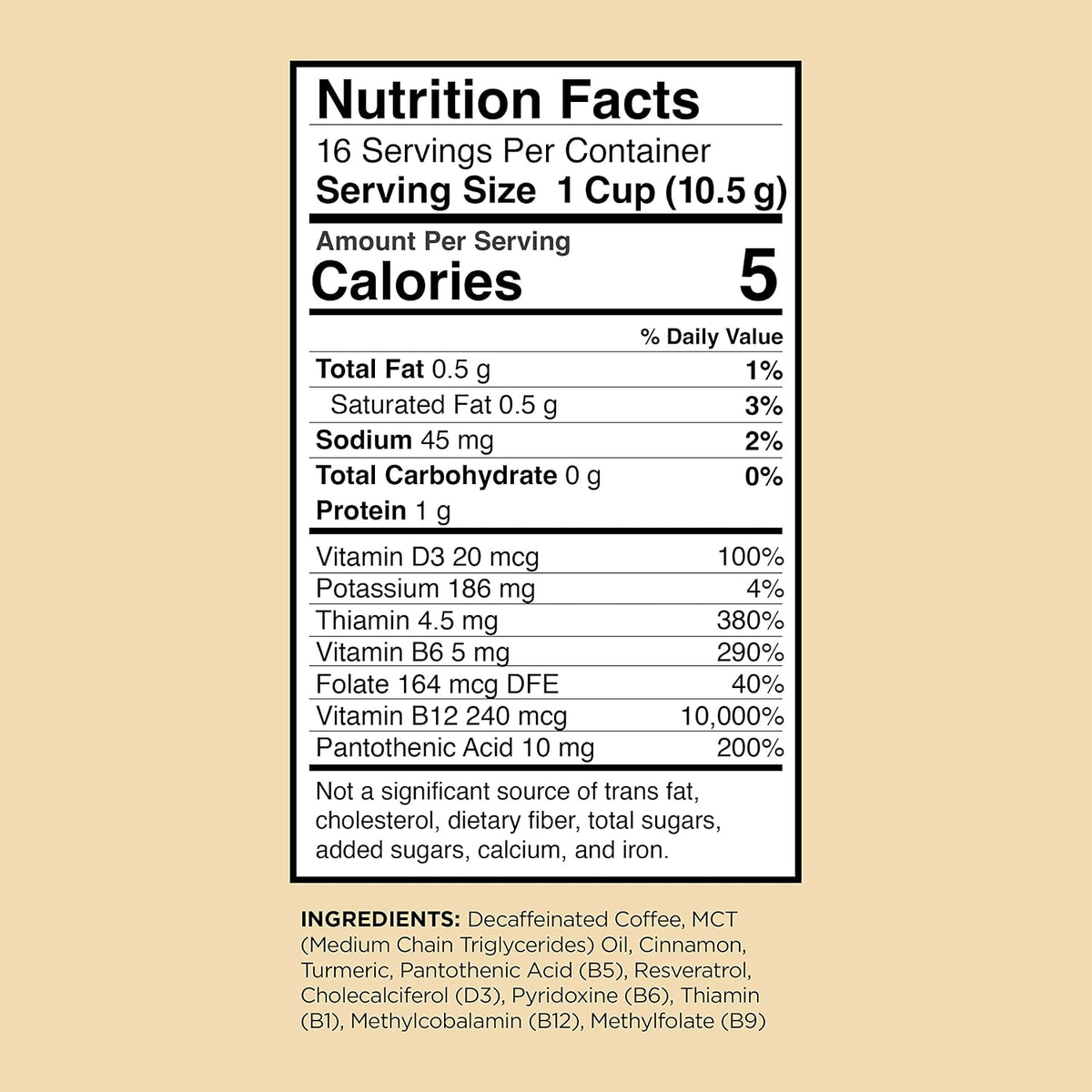 VitaCup Decaf Genius Keto Coffee Pods, 32ct | B Vitamins, MCT Oil, Turmeric