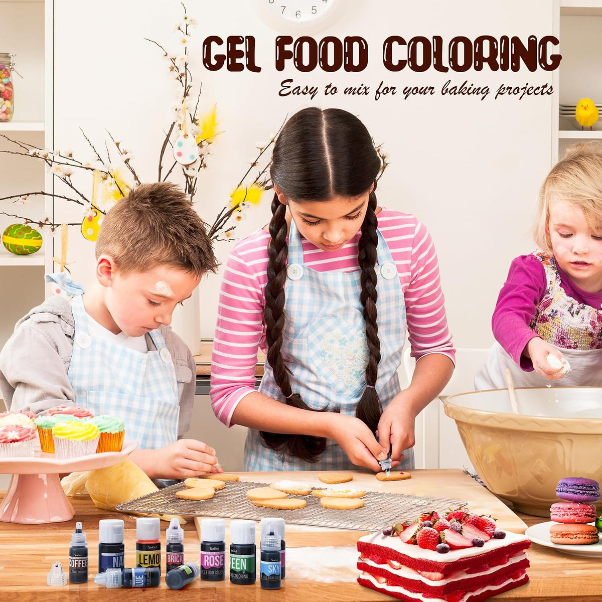 Food Coloring Gel - Vibrant Color Gel Food Coloring for Cake Decorating, Baking, Easter Egg, Icing - Tasteless Food Color Dye for Fondant, Cooking, Airbrush (Black, 5.3oz)