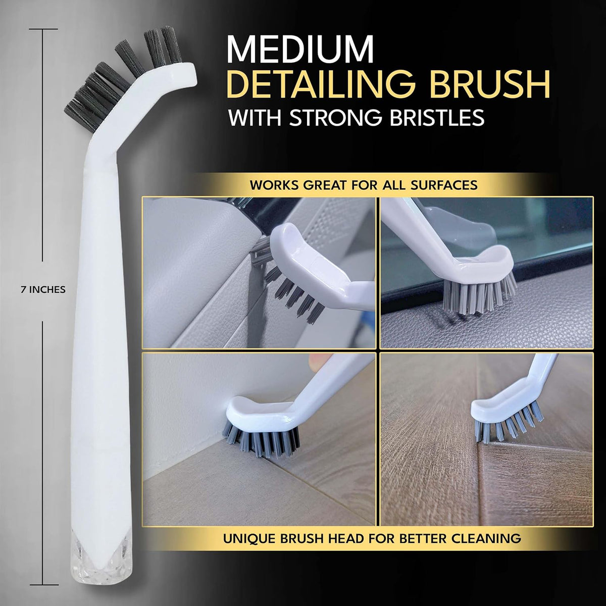 Grout Cleaning Brushes Set (3 Pcs) Deep Cleaner Multi-Purpose Stiff Bristle Brush, Cleaning Toothbrush for Cleaning Corners, Spaces, Tile, Shower, Window &amp; Door Track, Floor, Juicers and Tight Spaces