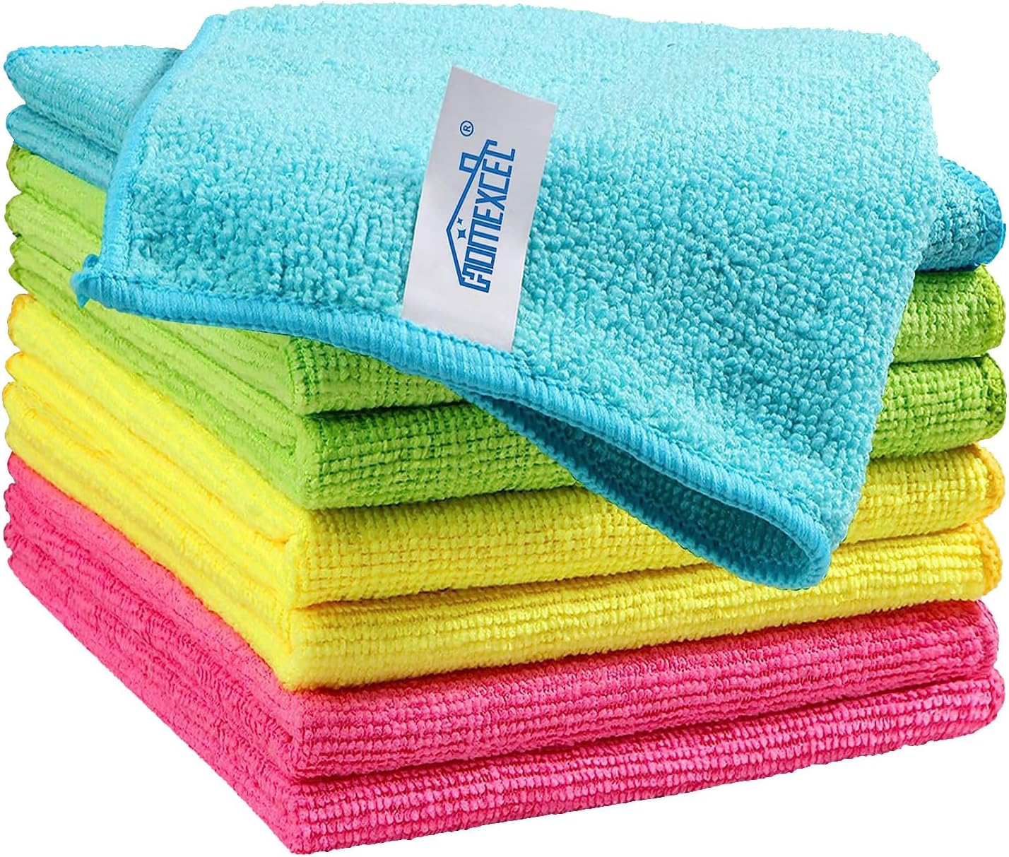 HOMEXCEL 8PK Microfiber Cleaning Cloth, Cleaning Rags for Home, 11.5x11.5in