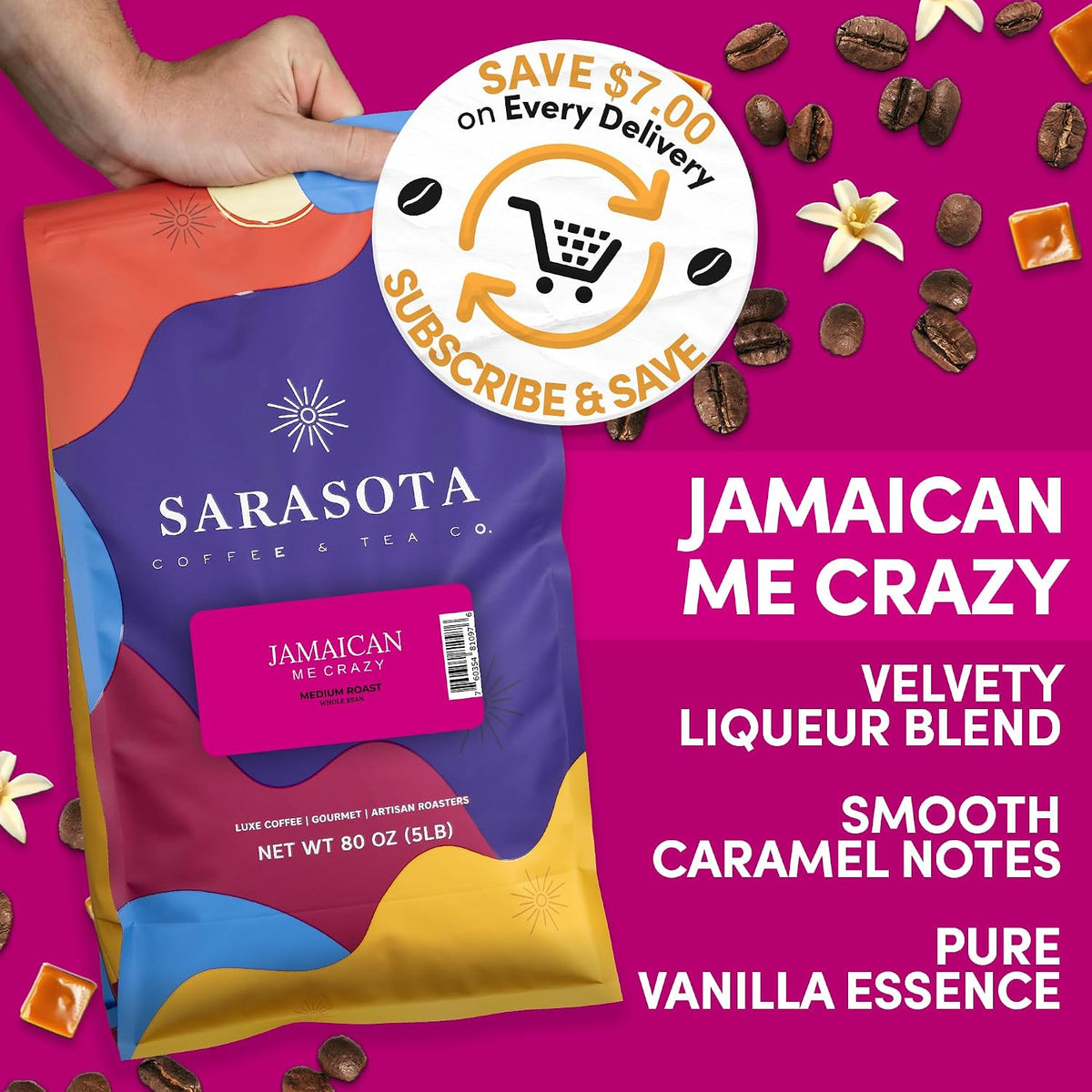 Sarasota Coffee Whole Bean Jamaican Me Crazy