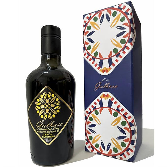Galbasa - Organic Lemon Oil from Sicily, Italy - First Cold Pressed Extra Virgin Olive Oil and Fresh Lemons - Polyphenol