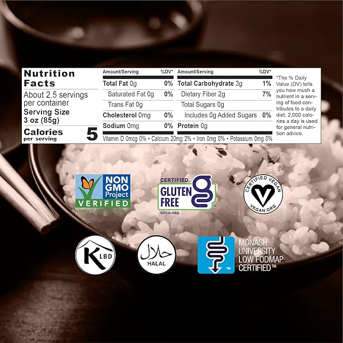 Miracle Noodle Konjac Rice - Keto, Plant-Based, Gluten, Grain & Soy Free, Low in Carbs & Calories, Perfect for Stir-Fry, Pilaf, & Pudding - 8 Oz, 6-Pack