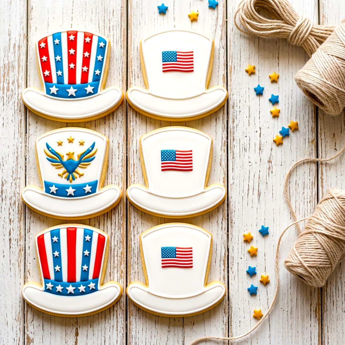 4th of July Cookie Cutters 8Pcs Large Size for Celebration