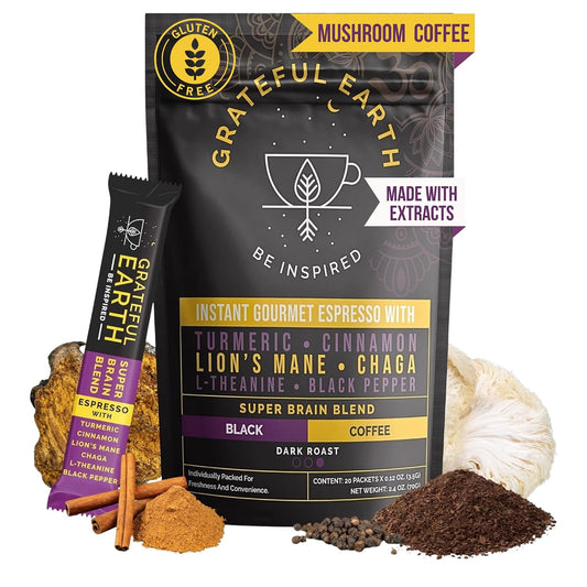 Grateful Earth Instant Espresso Coffee With Lion's Mane