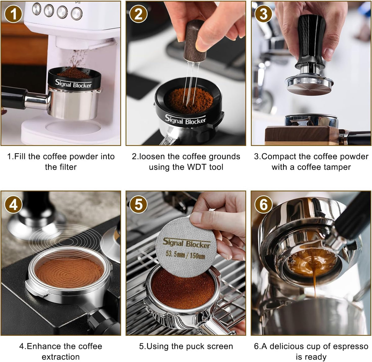 54mm Espresso Dosing Funnel &amp; 53.5mm Puck Screen for Breville: Magnetic Coffee Dosing Ring Aluminium Metal - Reusable 1.7mm Thickness 150μm Puck Screen 316 Stainless Steel | Fits All 54mm Portafilters