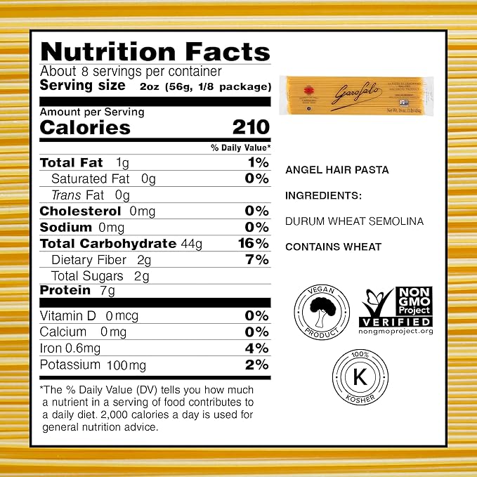 Garofalo – Premium Durum Wheat Semolina Capellini, Angel Hair Pasta, Italian Made, Bronze-Drawn, Al-Dente, One-Ingredient Pasta (2 pack)