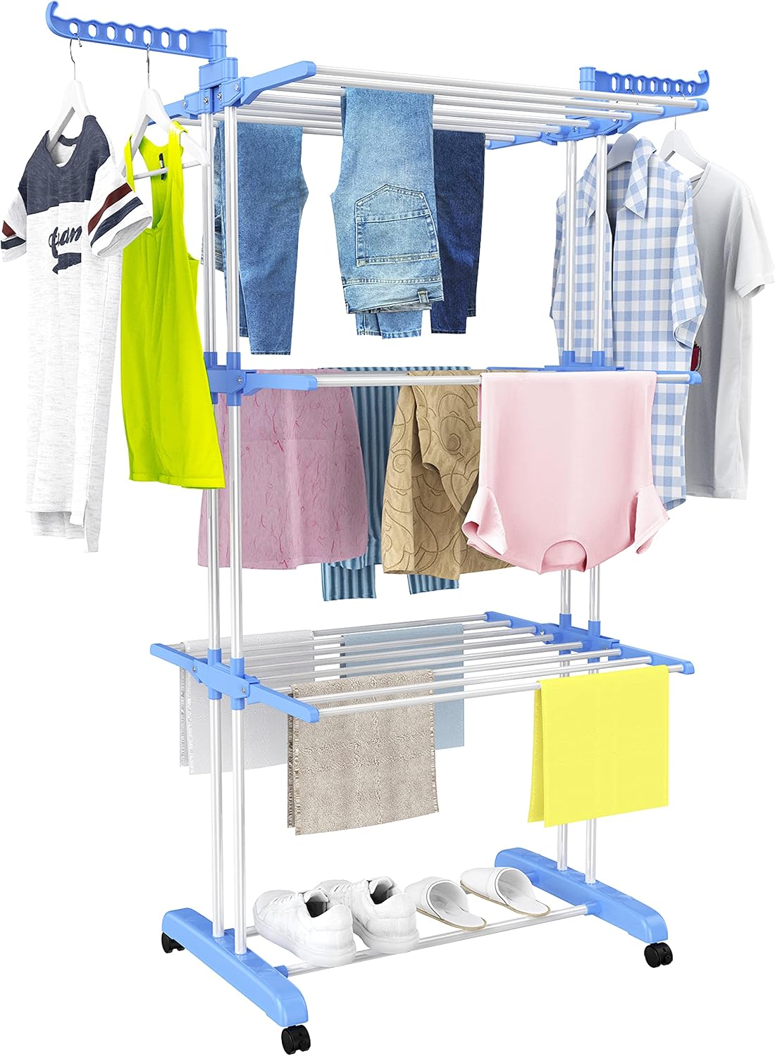 HOMIDEC Clothes Drying Rack, 4-Tier(67.7" H) Foldable Drying Rack Clothing