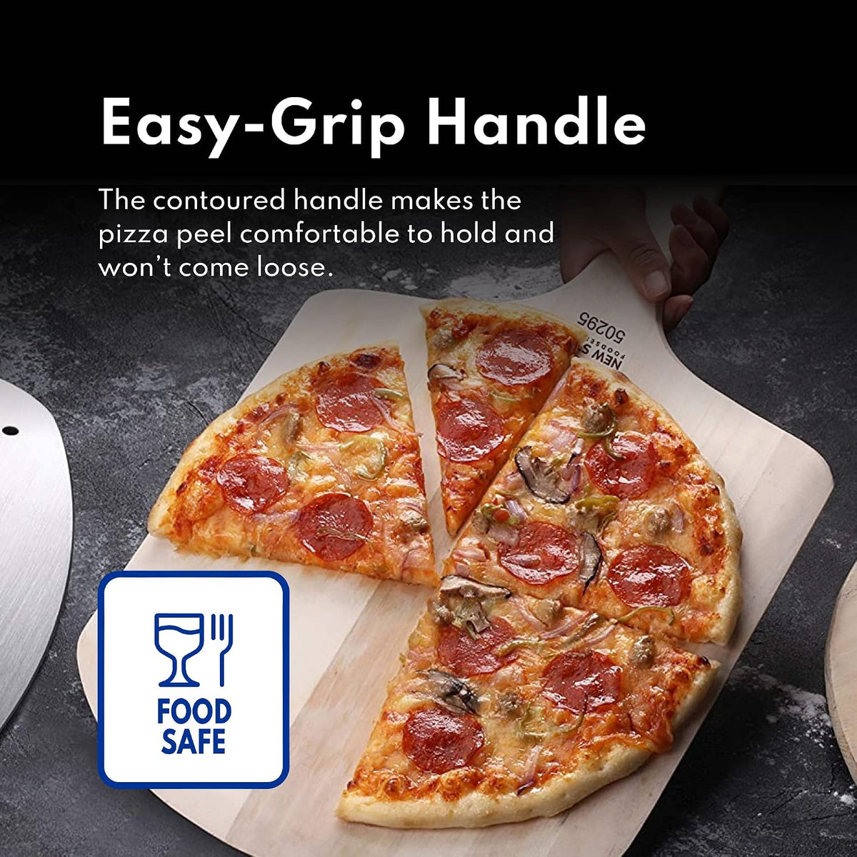 New Star Foodservice 50356 Wooden Pizza Peel, 18" x 18", 42" Overall