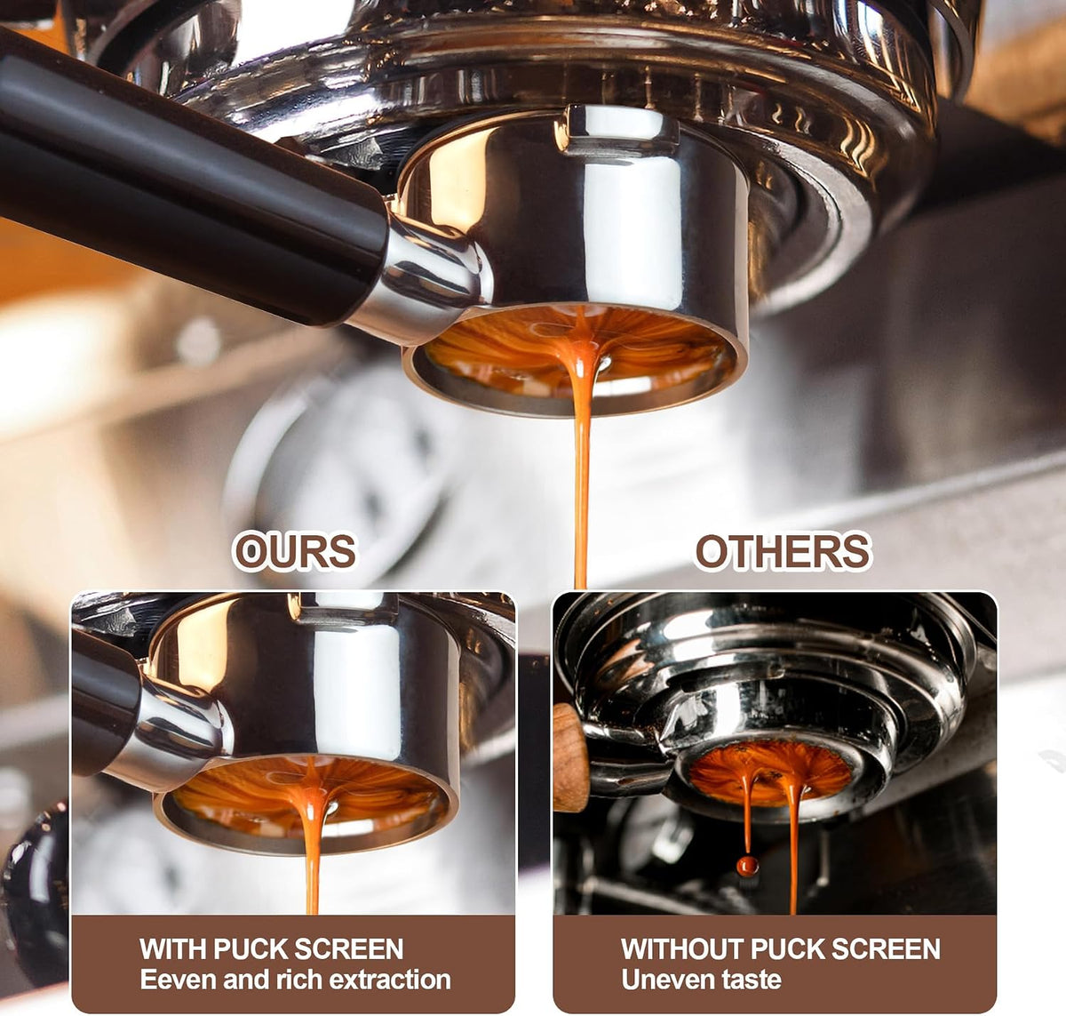 54 mm Bottomless Portafilter Compatible with Breville Barista BES870XL