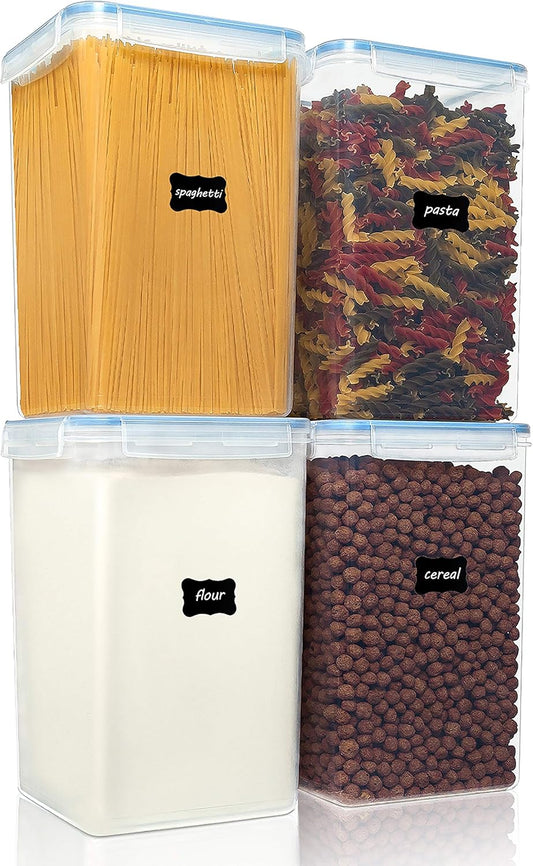 Vtopmart Extra Large Tall Airtight Food Storage Containers 4 Pieces 5.9qt / 6.5L-Plastic PBA Free Kitchen Pantry Canister