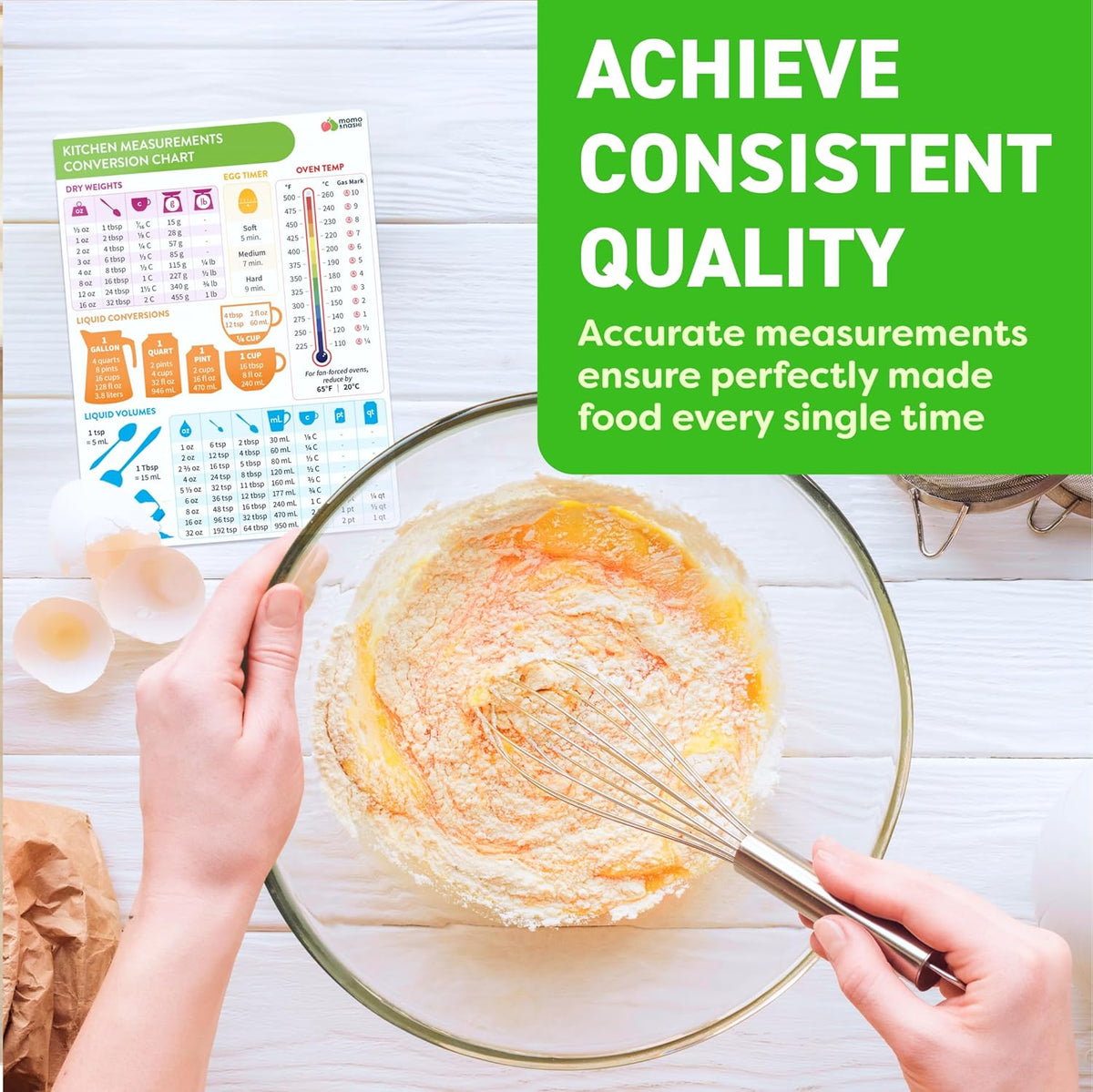 Kitchen Conversion Chart Magnet 1pc - Baking Supplies &amp; Accessories - 6” x 8” Magnetic Kitchen Gadgets Measurement Conversion Chart for Cooking - Waterproof Baking Essentials, Cooking Gifts for Women