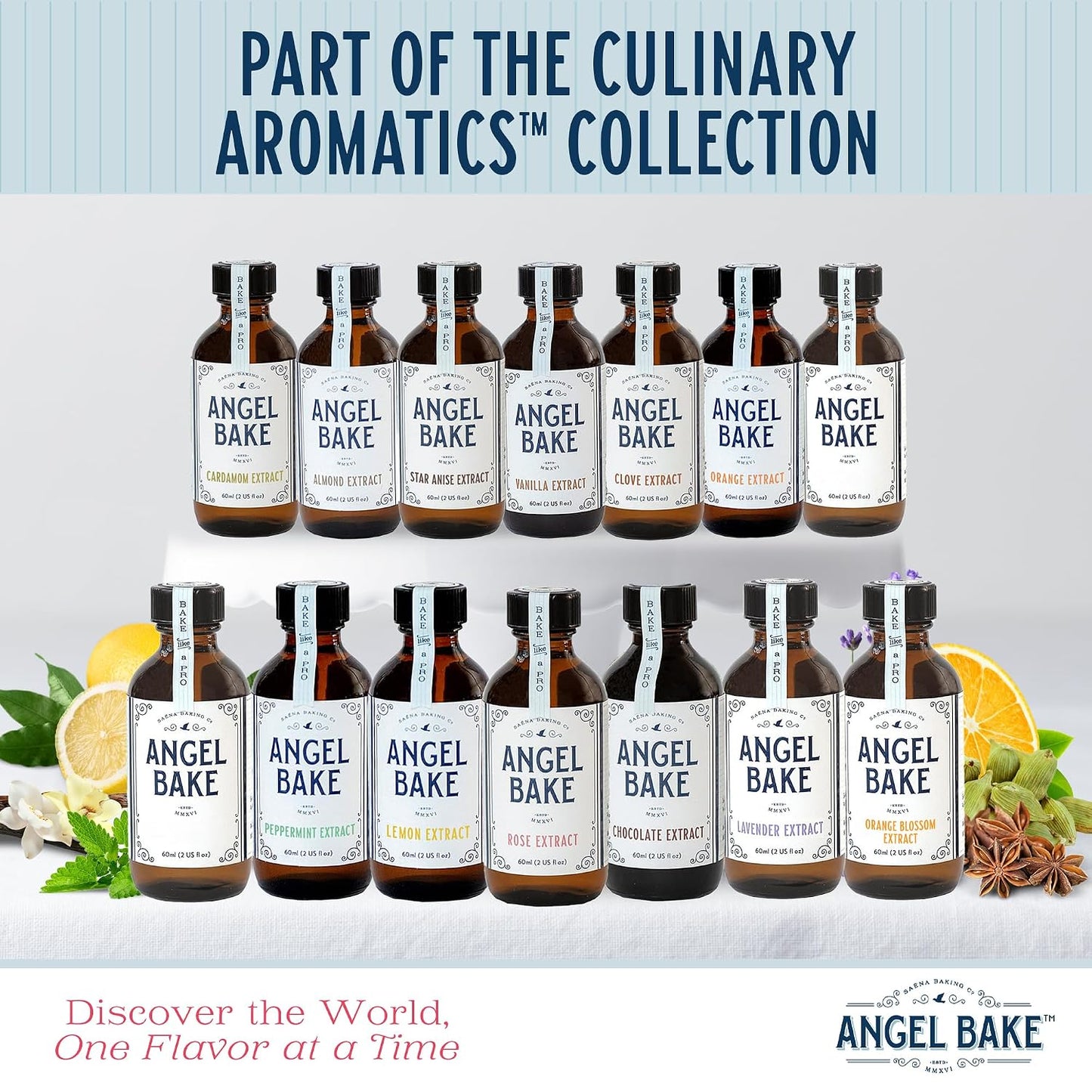 Angel Bake Pure Bulgarian Rose Extract, 2 oz | Lattes, matcha, tea, baking, cocktails, cupcakes; water soluble, food safe culinary flavor; vegan