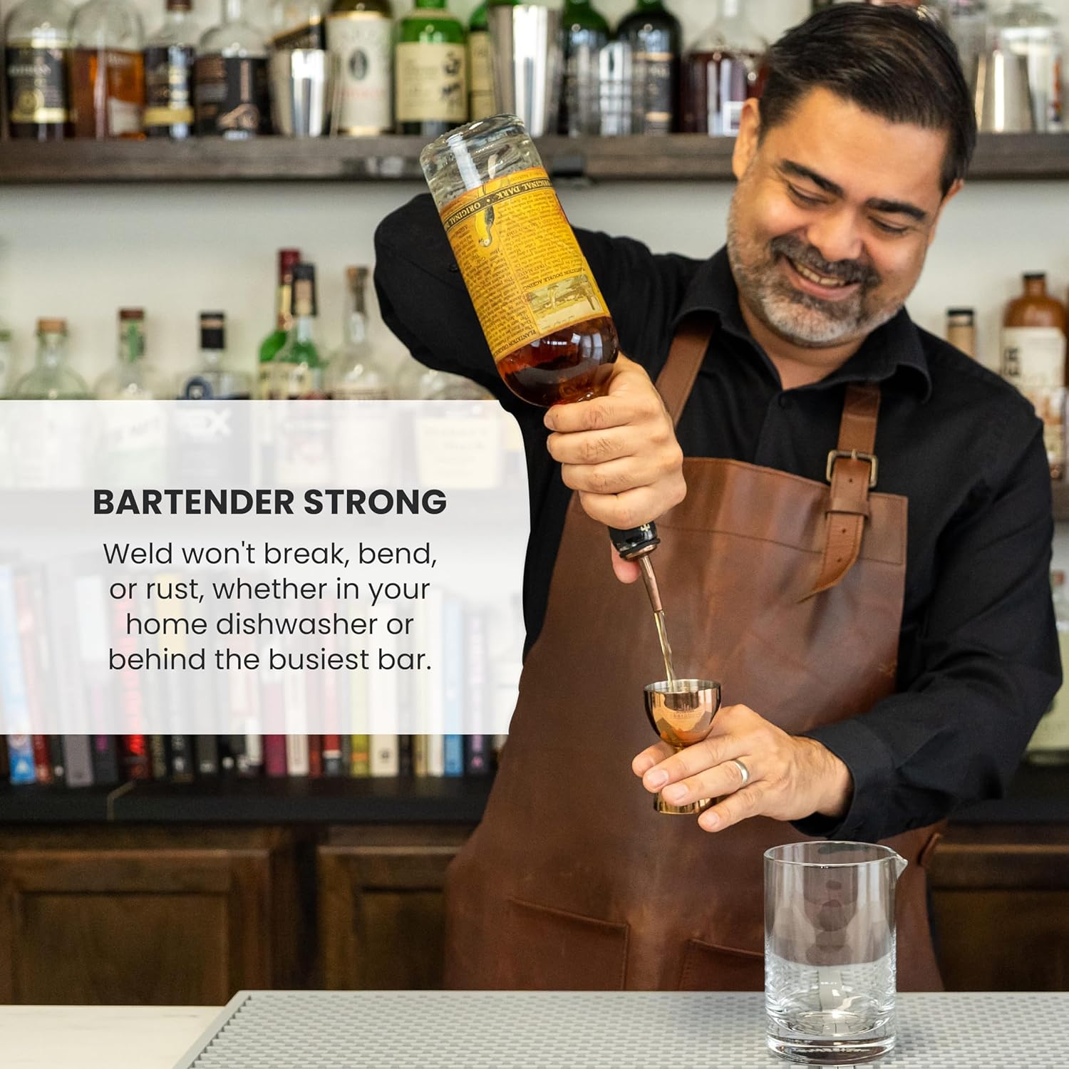 A Bar Above Premium Bell Jigger, 304 Stainless Steel Double Cocktail Jigger with 10 Internal Measurements, Heavy Duty