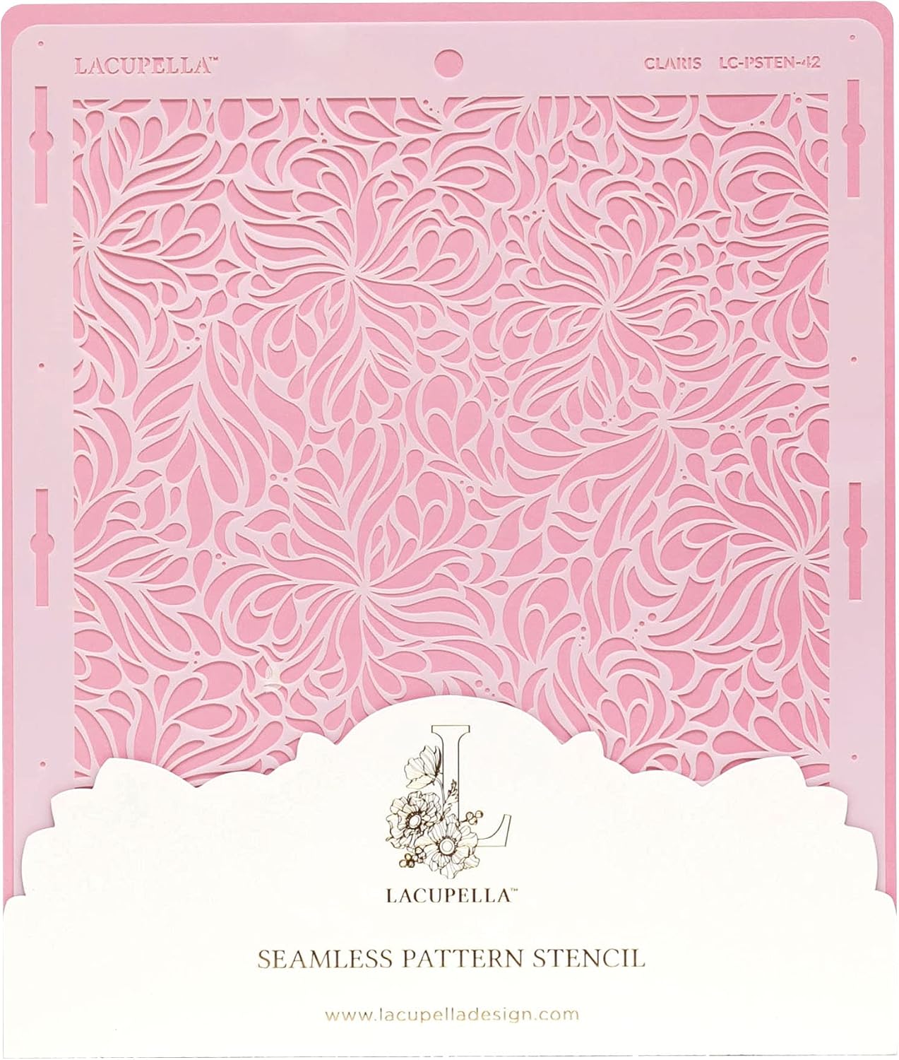 Cake Stencil - Seamless Delicate Pattern for Decorating Tall Double Barrel Cake to Use with Buttercr