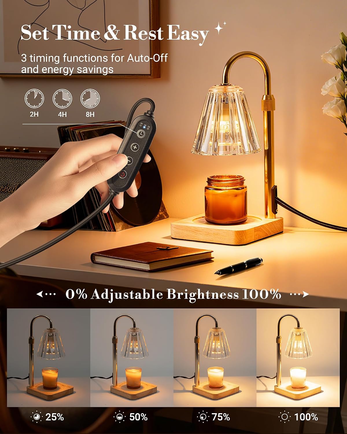 Marycele Candle Warmer Lamps 2 Pack, Electric Lamp with Timer Gifts Decor
