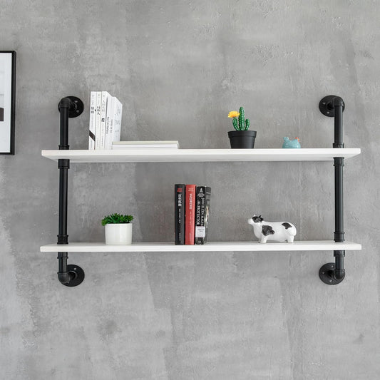 Floating Bookshelf Bathroom Shelves Over Toilet Industrial Pipe Shelving Pipe Shelves Rustic White Wall Shelves 36 Inch