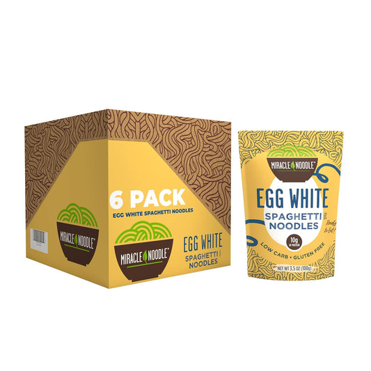 Miracle Noodle Egg White Spaghetti Pasta, 3.5 Oz (Pack of 6)