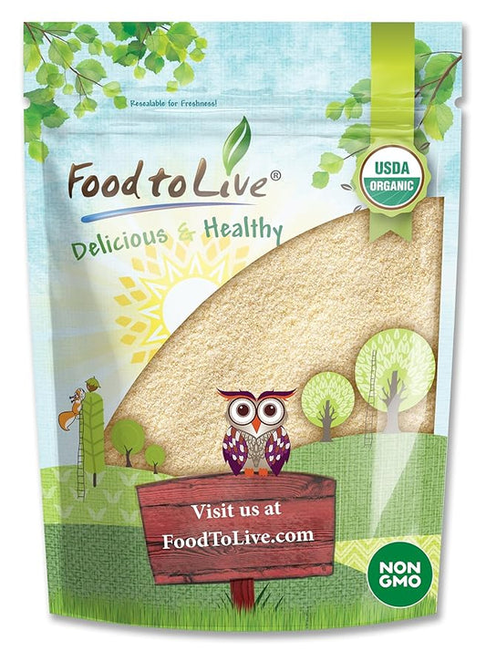Food to Live Organic Italian Semolina Flour, 2 Pounds - Premium Durum Wheat, Perfect for Pasta and Pizza Dough, Ideal for