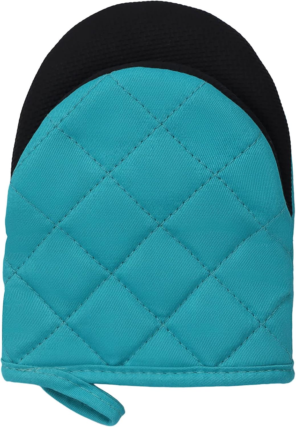 Goldmeet Mini Oven Mitts 2-Pack, 7"x5.5", 500°F Silicone Grip, Coral Blue | Non-Slip, Heat Resistant, Machine Washable, Hanging Loop, Fits Small Hands, for Baking Grilling BBQ Cooking