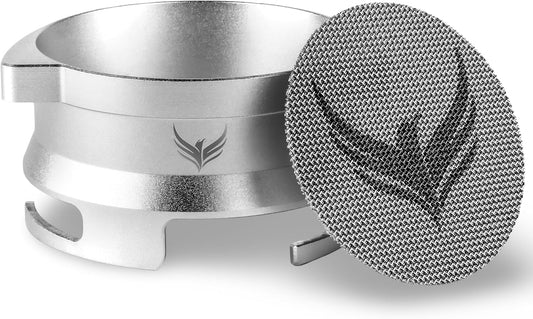 54mm Dosing Funnel Espresso Puck Screen Set KNODOS Grinder Trigger Portafilter Funnel and Filter Compatible with Breville 54mm Portafilters