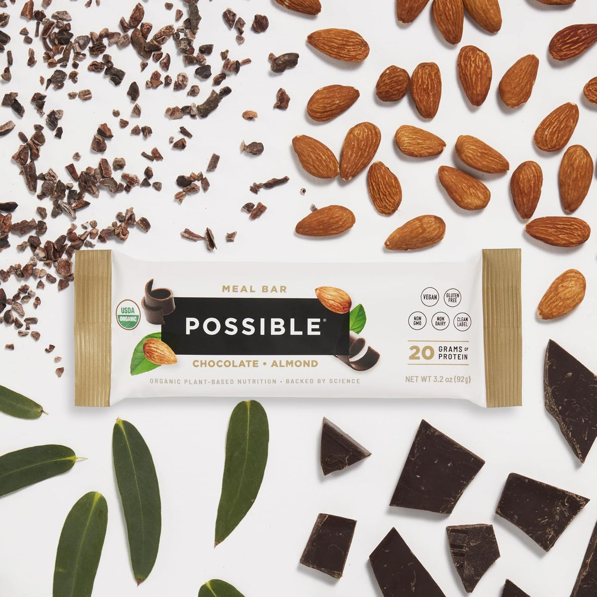 POSSIBLE Meal Bar, Chocolate Almond, 10 Count (Pack of 1)