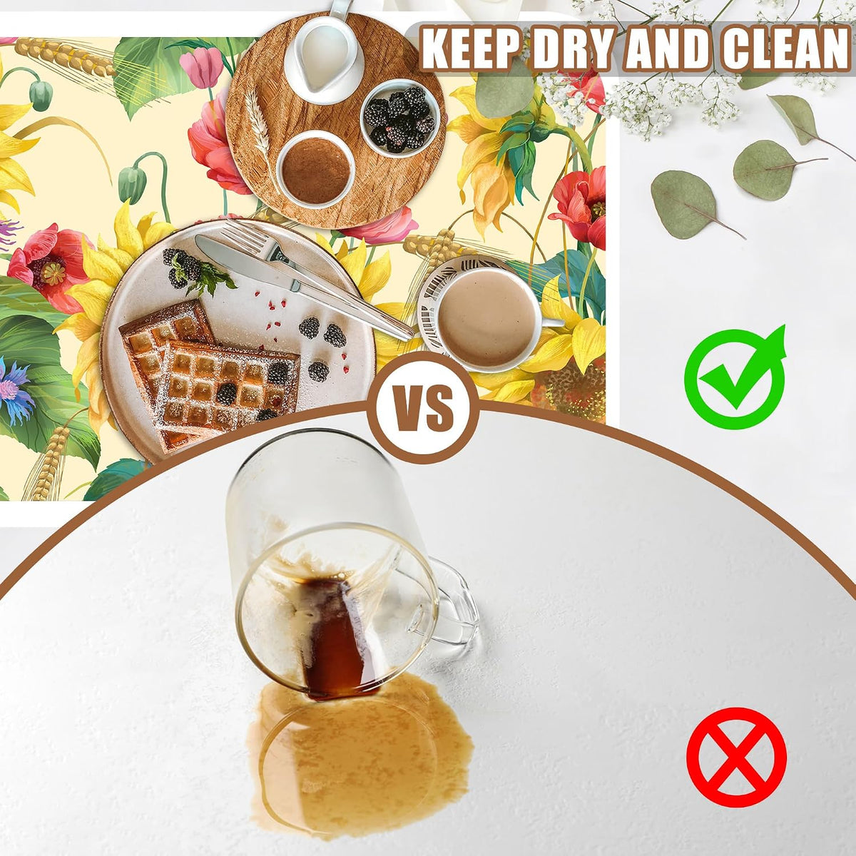 Yellow Sunflower Cornflower Coffee Mat Absorbent Dish Drying Mat for Kitchen Counter Hide Stain Rubber Backed Coffee Bar Accessories Fit Under Espresso Machine 15.7 x 23.6 Inch