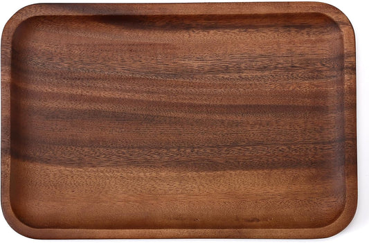 Serving Acacia Wood Valet Tray for Men Women, Catch All Acacia Mens Key Dump Bedside Nightstand Organizer EDC Decorative