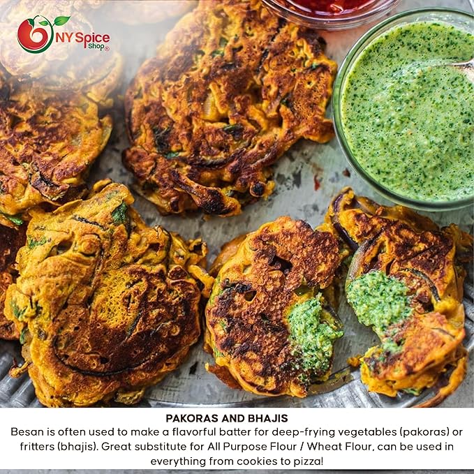 NY SPICE SHOP Besan Flour - All Natural Chana Besan - Superfine Besan Gram Flour - Bengal Ground Chickpeas - Chickpea Hummus Flour – 3 Pound