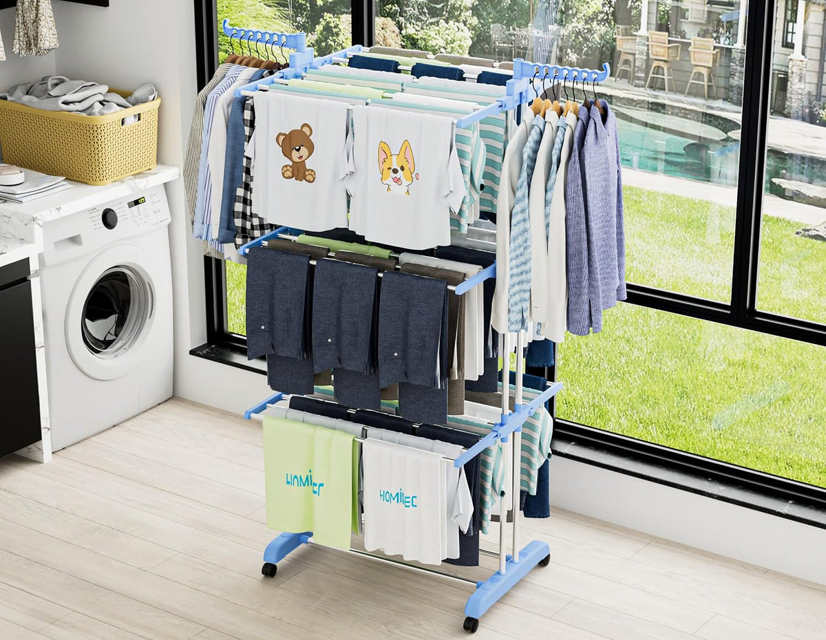 HOMIDEC Clothes Drying Rack, 4-Tier(67.7" H) Foldable Drying Rack Clothing