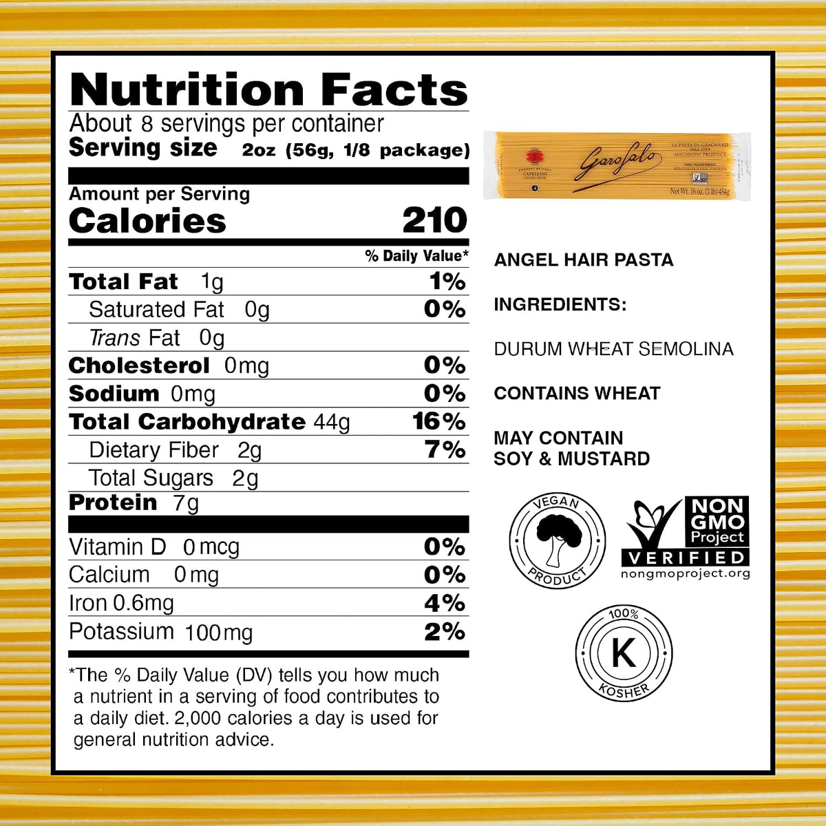 Garofalo – Premium Durum Wheat Semolina Capellini, Angel Hair Pasta, Italian Made, Bronze-Drawn, Al-Dente, One-Ingredient