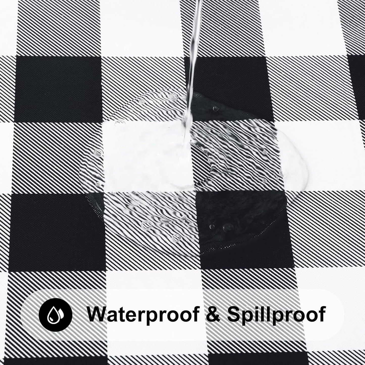 Smiry 6 Foot Picnic Table Cloth, Flannel Backed Fitted Vinyl tablecloths | Waterproof Elastic Rectangle Tablecloth ,Buff