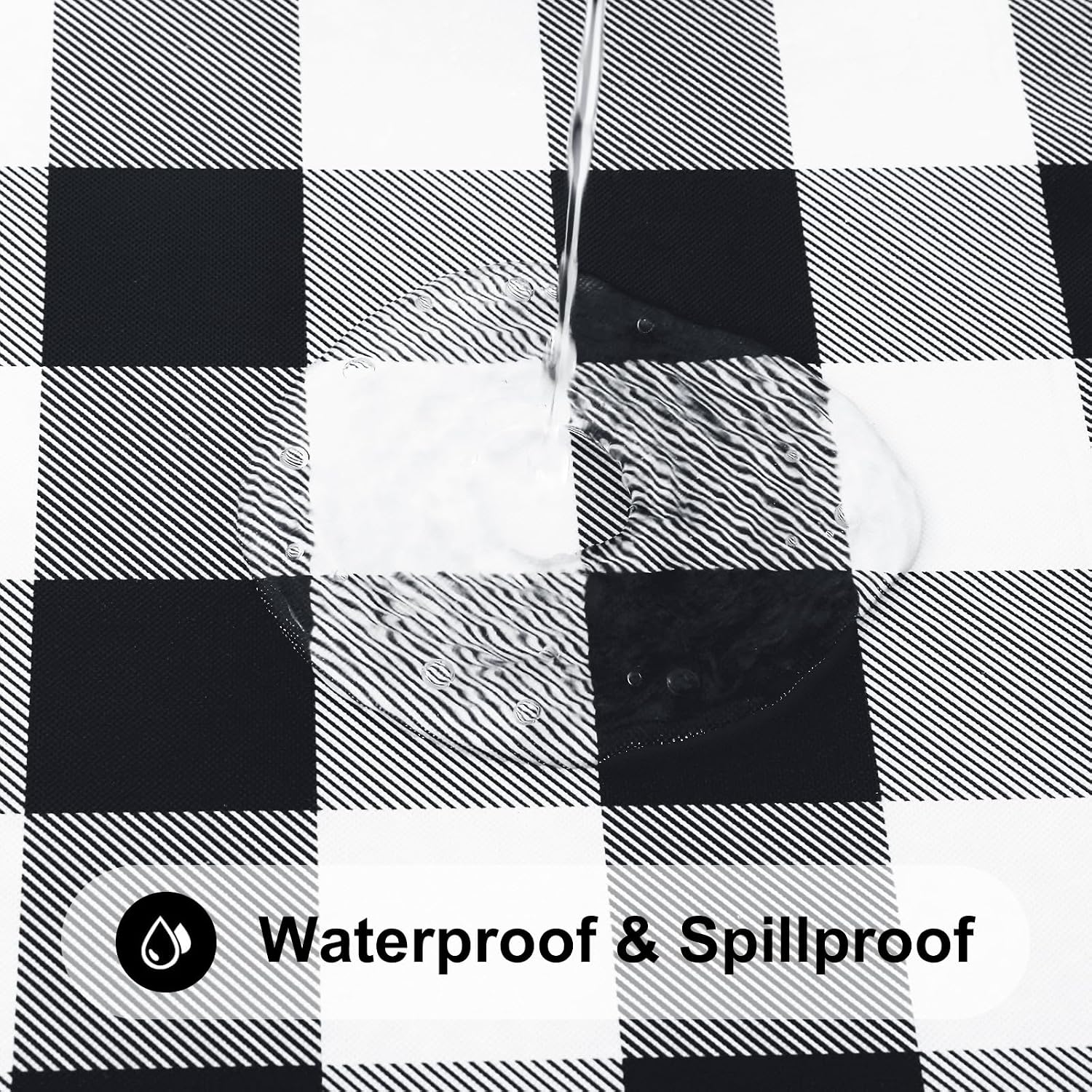 Smiry 6 Foot Picnic Table Cloth, Flannel Backed Fitted Vinyl tablecloths | Waterproof Elastic Rectangle Tablecloth ,Buff