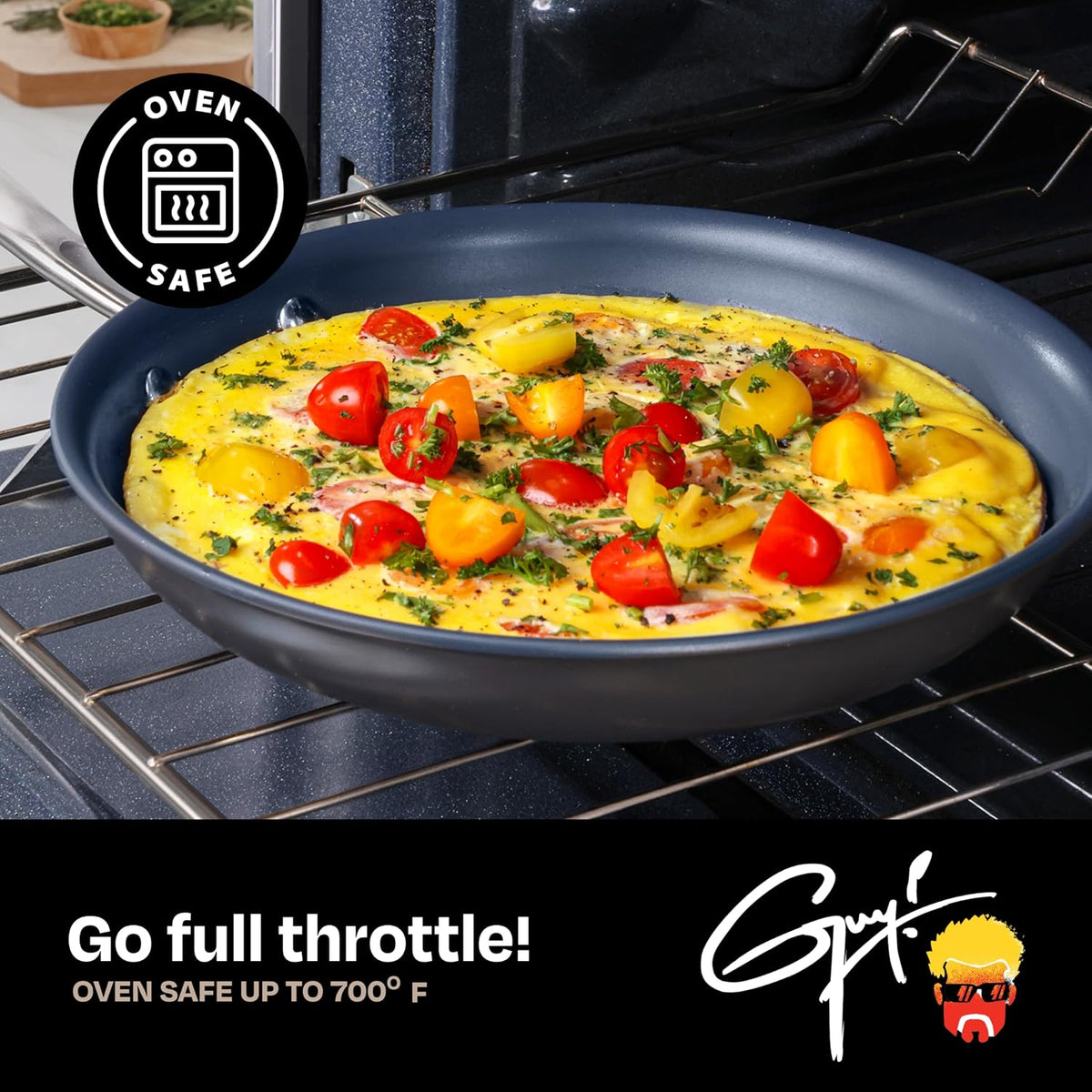 Guy Fieri's Flavortown Laser Titanium 2-Pc Fry Pan Set, 8.5" &amp; 10"