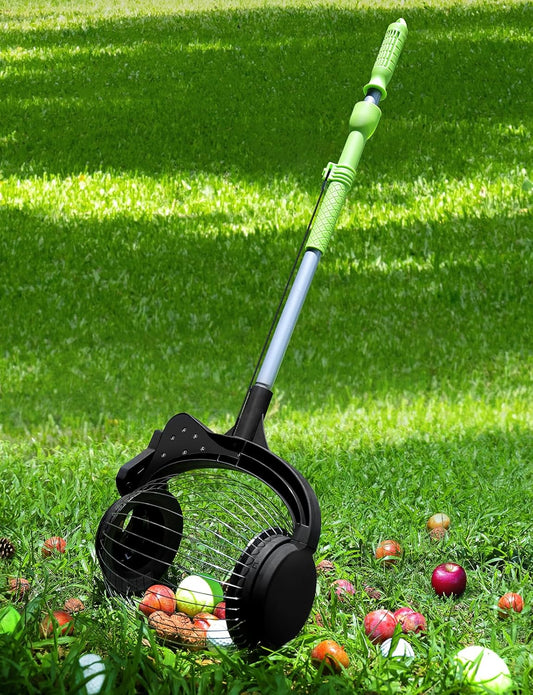 Nut Gatherer for Walnuts with 1.8-Gallon Capacity, No-Bend Emptying Design，Acorn Picker Upper Roller Suitable for 1.2"-3.6"